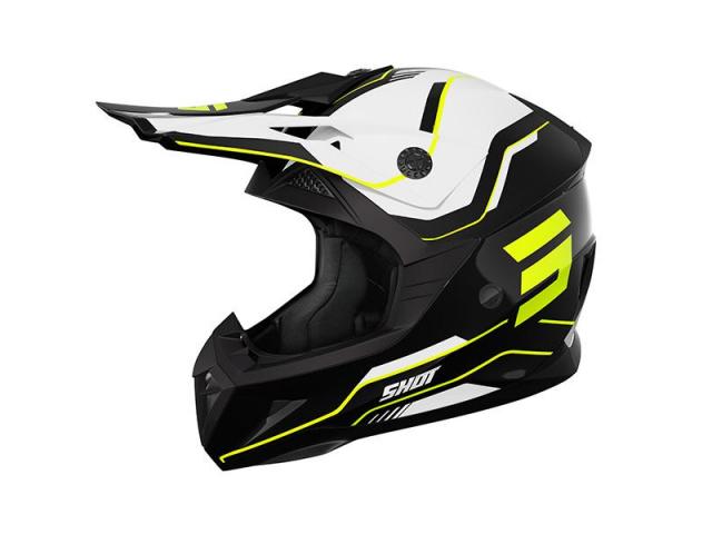 Casco Shot Bambino Pulse Nero-Giallo Lucido